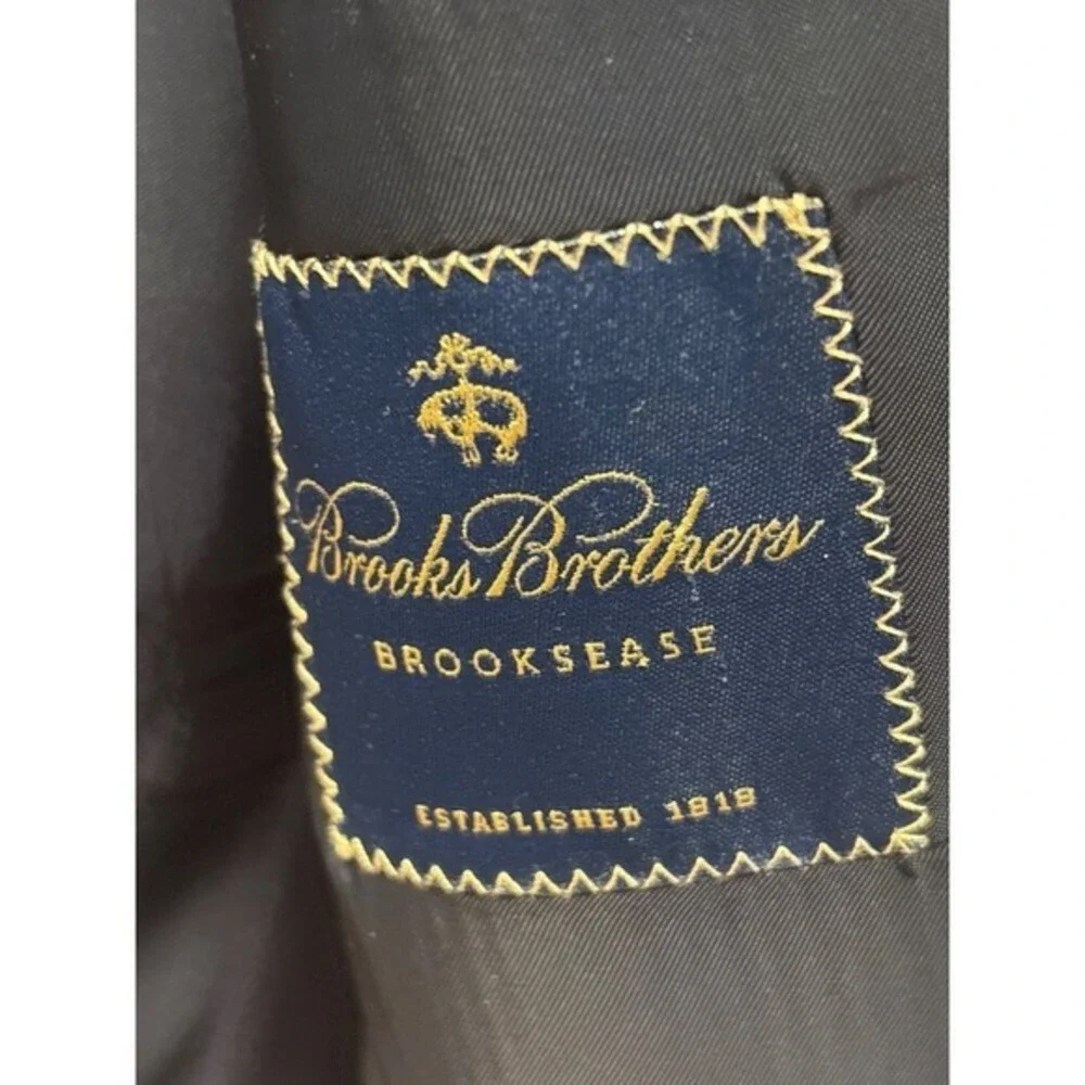 Brooks Brother Brookease Lora Piana  Black Blazer With Gold‎ Buttons 43 L